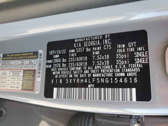 2022 KIA SORENTO EX - 5XYRH4LF5NG154616