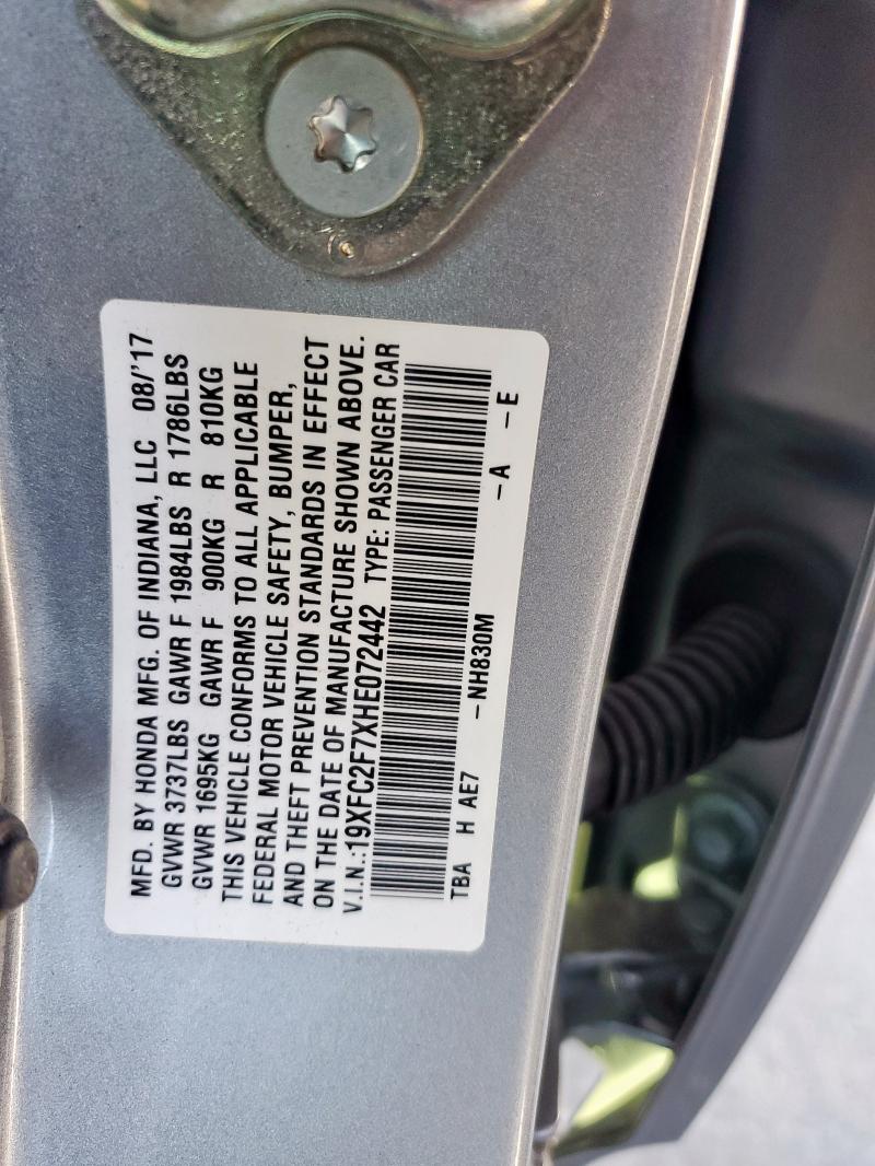 2017 HONDA CIVIC EX - 19XFC2F7XHE072442