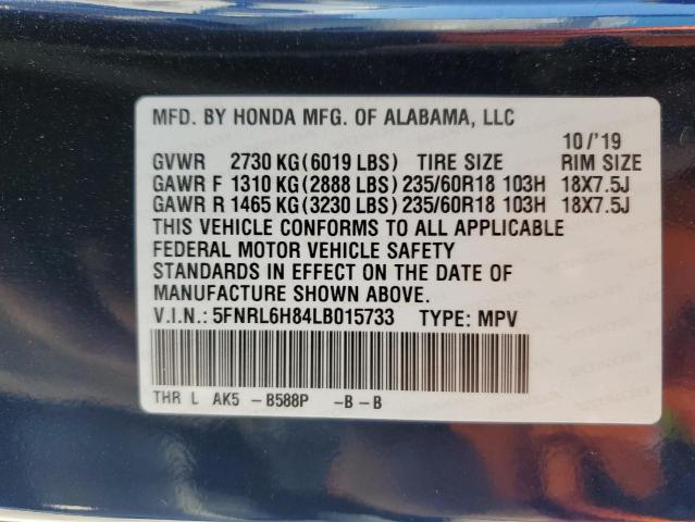 2020 HONDA ODYSSEY TO - 5FNRL6H84LB015733