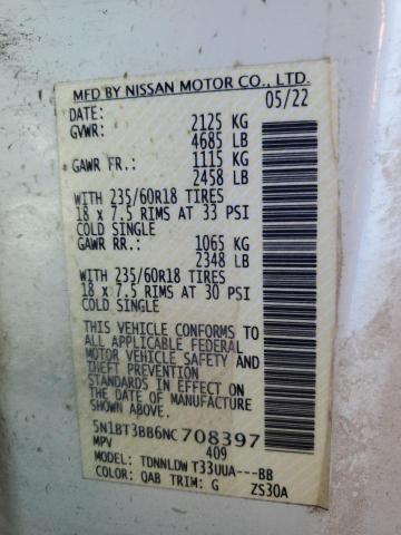 2022 NISSAN ROGUE SV - 5N1BT3BB6NC708397