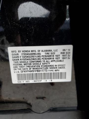 2015 HONDA PILOT TOUR - 5FNYF4H91FB011773