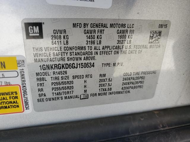 2016 CHEVROLET TRAVERSE L - 1GNKRGKD6GJ150634
