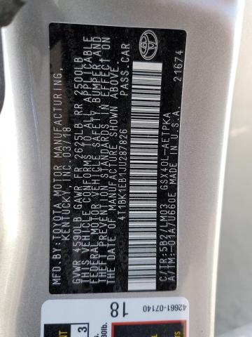 2018 TOYOTA AVALON XLE 4T1BK1EB1JU287826