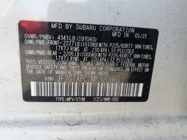 2021 SUBARU CROSSTREK - JF2GTAPC0M8320861