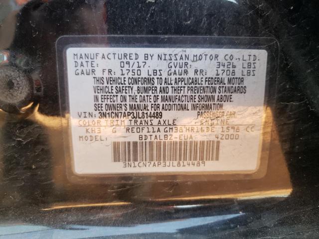 2018 NISSAN VERSA S - 3N1CN7AP3JL814489