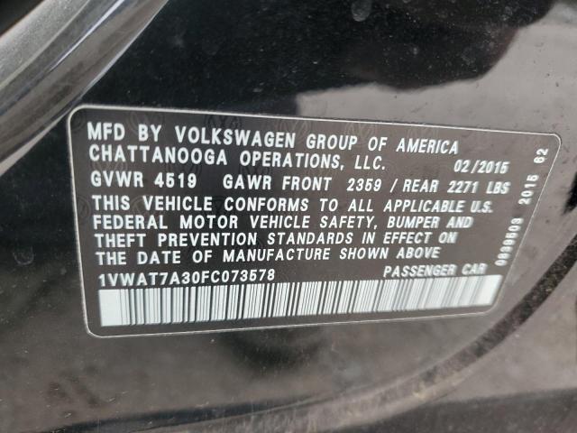 2015 VOLKSWAGEN PASSAT S - 1VWAT7A30FC073578