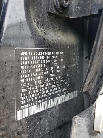 2015 VOLKSWAGEN TIGUAN S - WVGBV7AXXFW606017