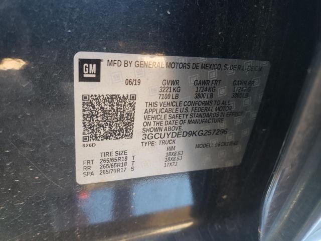 2019 CHEVROLET SILVERADO - 3GCUYDED9KG257296