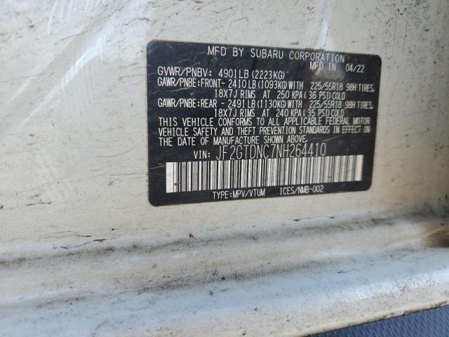 2022 SUBARU CROSSTREK - JF2GTDNC7NH264410