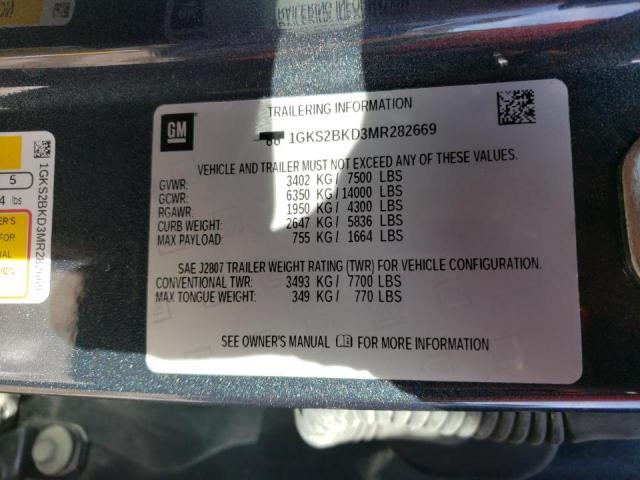 2021 GMC YUKON SLT - 1GKS2BKD3MR282669