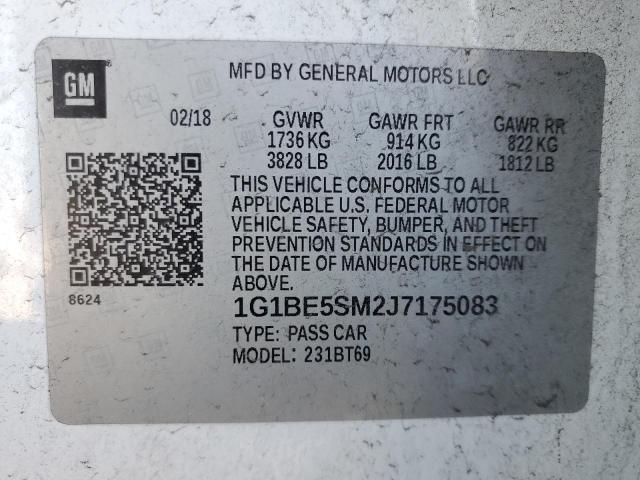 2018 CHEVROLET CRUZE LT - 1G1BE5SM2J7175083
