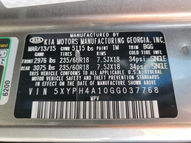 2016 KIA SORENTO EX - 5XYPH4A10GG037768
