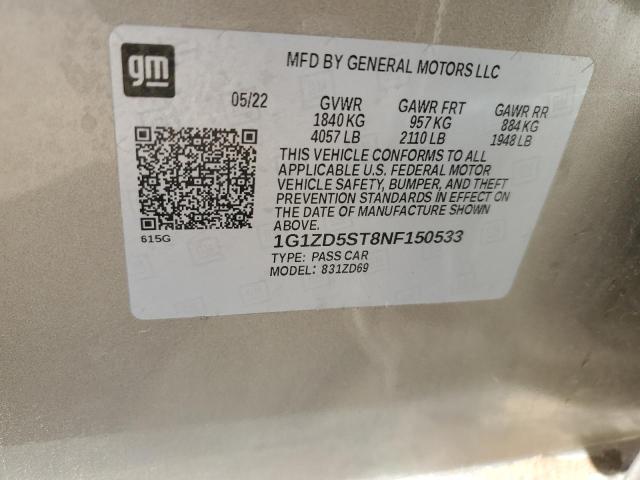 2022 CHEVROLET MALIBU LT - 1G1ZD5ST8NF150533