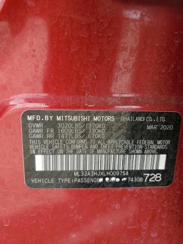 2020 MITSUBISHI MIRAGE ES - ML32A3HJXLH009754