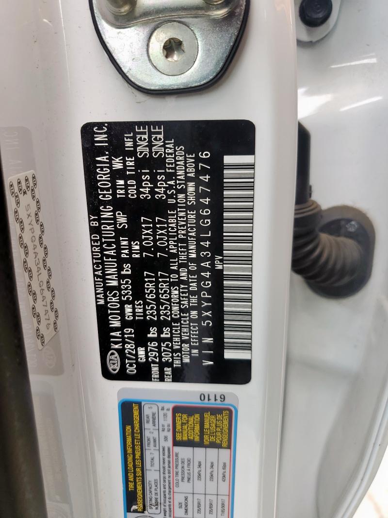 2020 KIA SORENTO L - 5XYPG4A34LG647476