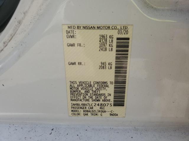 2020 NISSAN ALTIMA S - 1N4BL4BV7LC248075