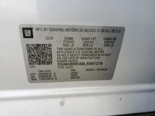 2020 CHEVROLET BLAZER 1LT - 3GNKBBRA8LS597378