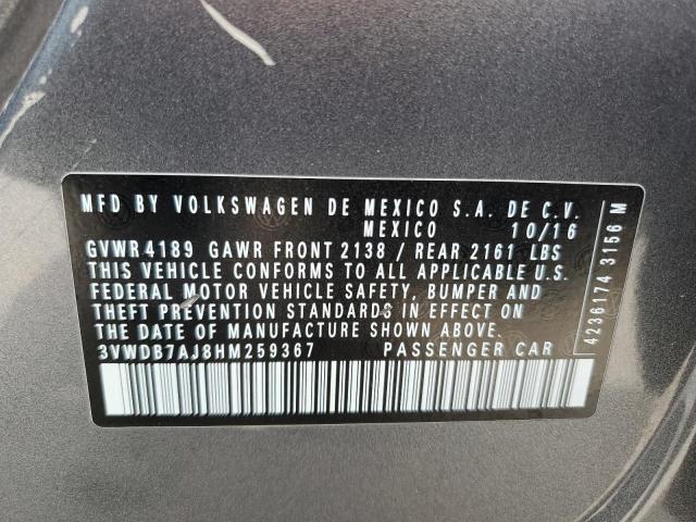 2017 VOLKSWAGEN JETTA SE - 3VWDB7AJ8HM259367