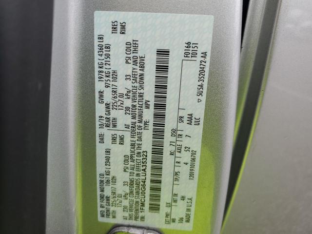 2020 FORD ESCAPE SE - 1FMCU0G64LUA35323