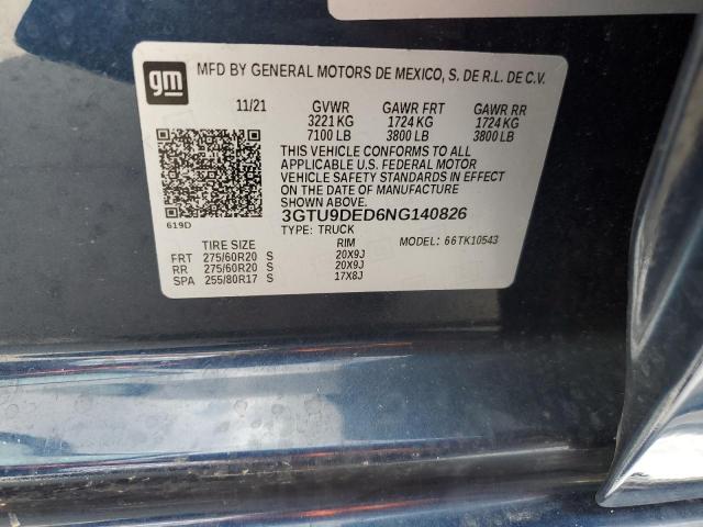 2022 GMC SIERRA LIM 3GTU9DED6NG140826