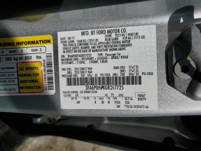2016 FORD FUSION SE - 3FA6P0H7XGR217725
