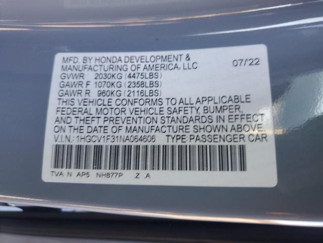 2022 HONDA ACCORD SPO - 1HGCV1F31NA064606