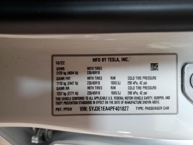 2023 TESLA MODEL 3 - 5YJ3E1EA4PF401827