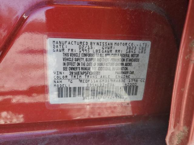 2015 NISSAN SENTRA S 3N1AB7AP5FY249981