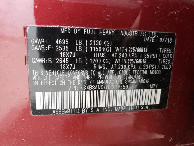 2017 SUBARU OUTBACK 2. - 4S4BSANC4H3219559