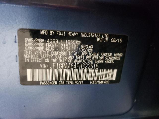 2015 SUBARU IMPREZA - JF1GPAA64FH322515