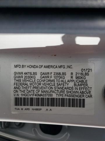 2021 HONDA ACCORD SPO - 1HGCV1F40MA037050