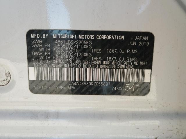 2019 MITSUBISHI OUTLANDER - JA4AD3A30KZ055897