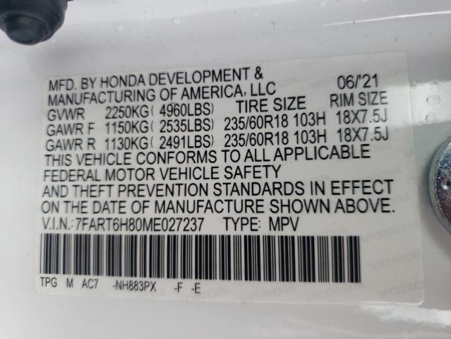 2021 HONDA CR-V EXL - 7FART6H80ME027237