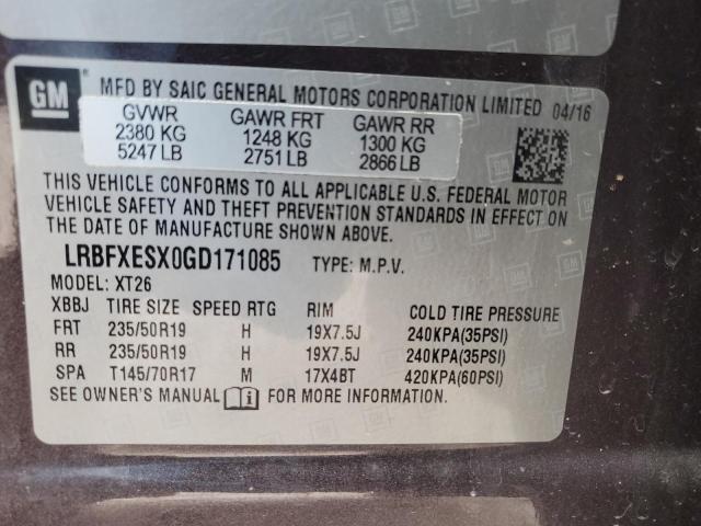 2016 BUICK ENVISION P - LRBFXESX0GD171085