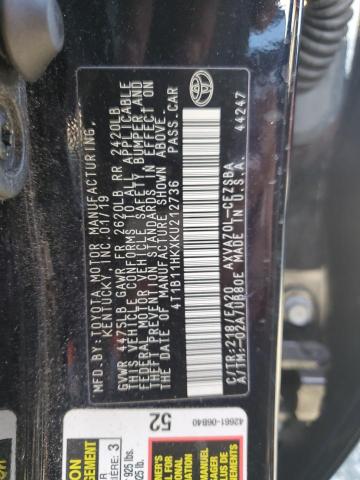 2019 TOYOTA CAMRY L - 4T1B11HKXKU212736
