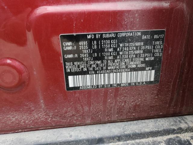 2017 SUBARU OUTBACK 2. 4S4BSAKC2H3409364