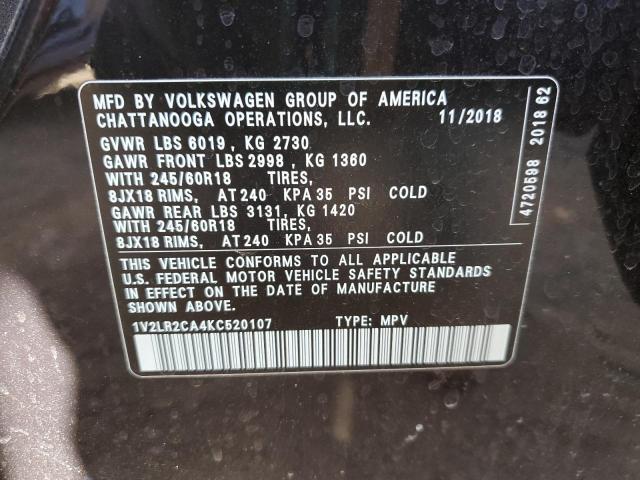 2019 VOLKSWAGEN ATLAS SE 1V2LR2CA4KC520107