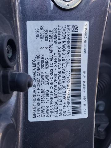2021 HONDA CIVIC SPOR - 2HGFC2F81MH504005