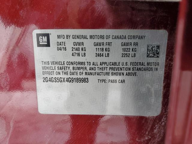 2016 BUICK REGAL PREM 2G4GS5GX4G9189983