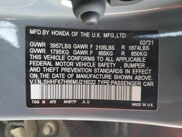 2021 HONDA CIVIC SPOR - SHHFK7H96MU216022