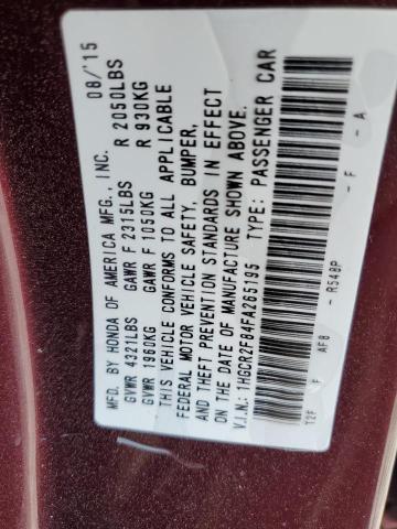 2015 HONDA ACCORD EXL - 1HGCR2F84FA265195