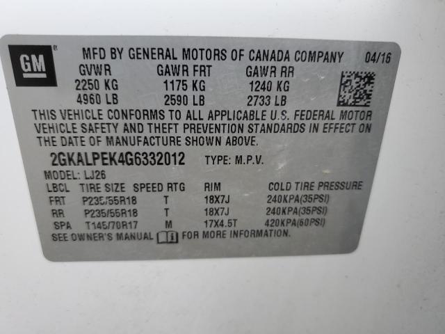 2016 GMC TERRAIN SL - 2GKALPEK4G6332012