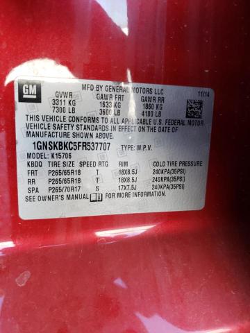 2015 CHEVROLET TAHOE K150 - 1GNSKBKC5FR537707