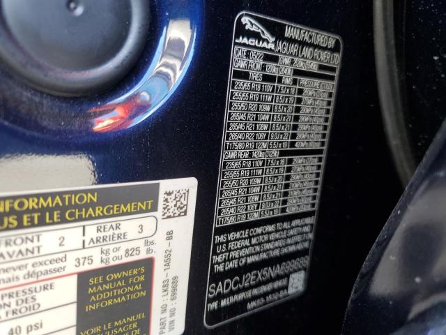 2022 JAGUAR F-PACE S - SADCJ2EX5NA699689