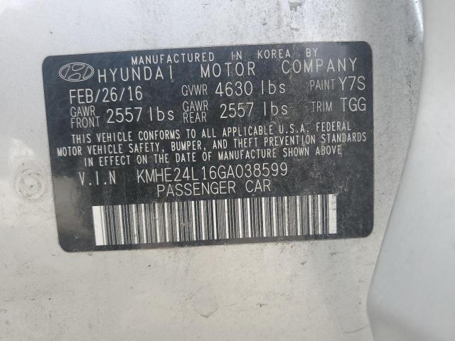 2016 HYUNDAI SONATA HYB KMHE24L16GA038599