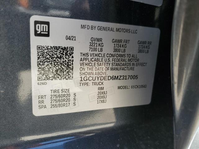 2021 CHEVROLET SILVERADO - 1GCUYDED6MZ317005
