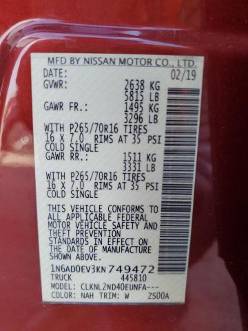 2019 NISSAN FRONTIER S - 1N6AD0EV3KN749472