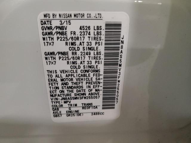 2015 NISSAN ROGUE SELE - JN8AS5MV3FW255057