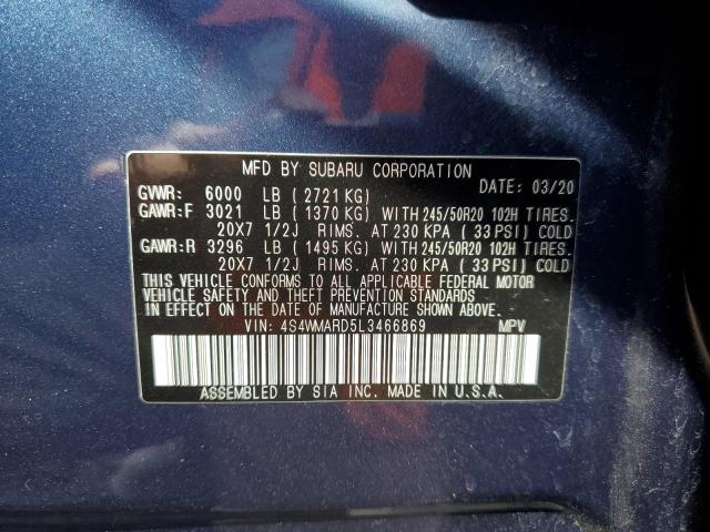 2020 SUBARU ASCENT TOU 4S4WMARD5L3466869