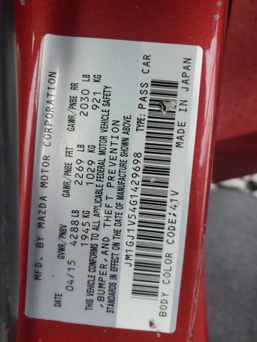 2016 MAZDA 6 TOURING - JM1GJ1V54G1429698